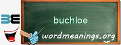 WordMeaning blackboard for buchloe